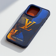 Louis Vuitton phone case with brand logo on a white background
