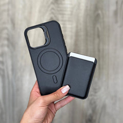 Black Wallet Phone Case with Card Holder – PU Leather Flip Cover for iPhone