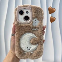3D Furry Cartoon Phone Cases – Soft Plush Shockproof Cover for iPhone 14 Pro Max/15 Pro Max/ 16 Pro Max