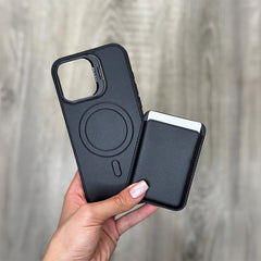Black Wallet Phone Case with Card Holder – PU Leather Flip Cover for iPhone